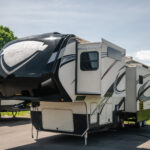 2014 GRAND DESIGN MOMENTUM 385TH exterior front driver side