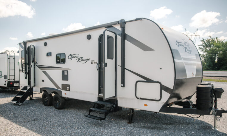 2023 Highland Ridge Open Range 26RLS exterior front passenger side