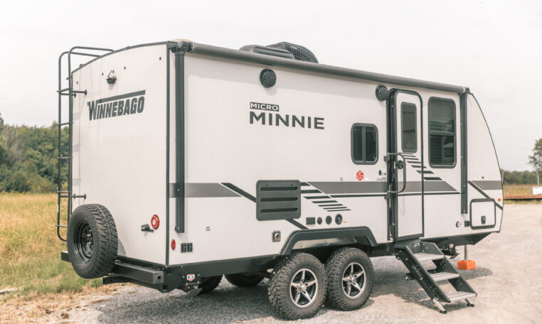 2022 Winnebago Micro Minnie 2108FBS exterior rear passenger side